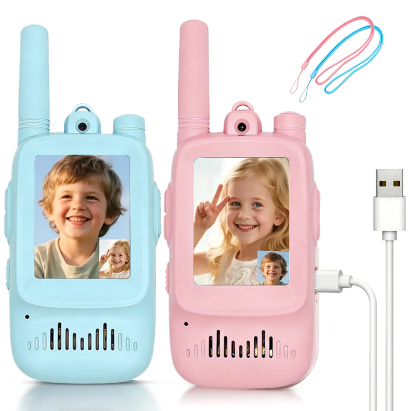 Outdoor Adventure For Kids - 2 talkies-walkies vidéo pour enfants, rechargeables,